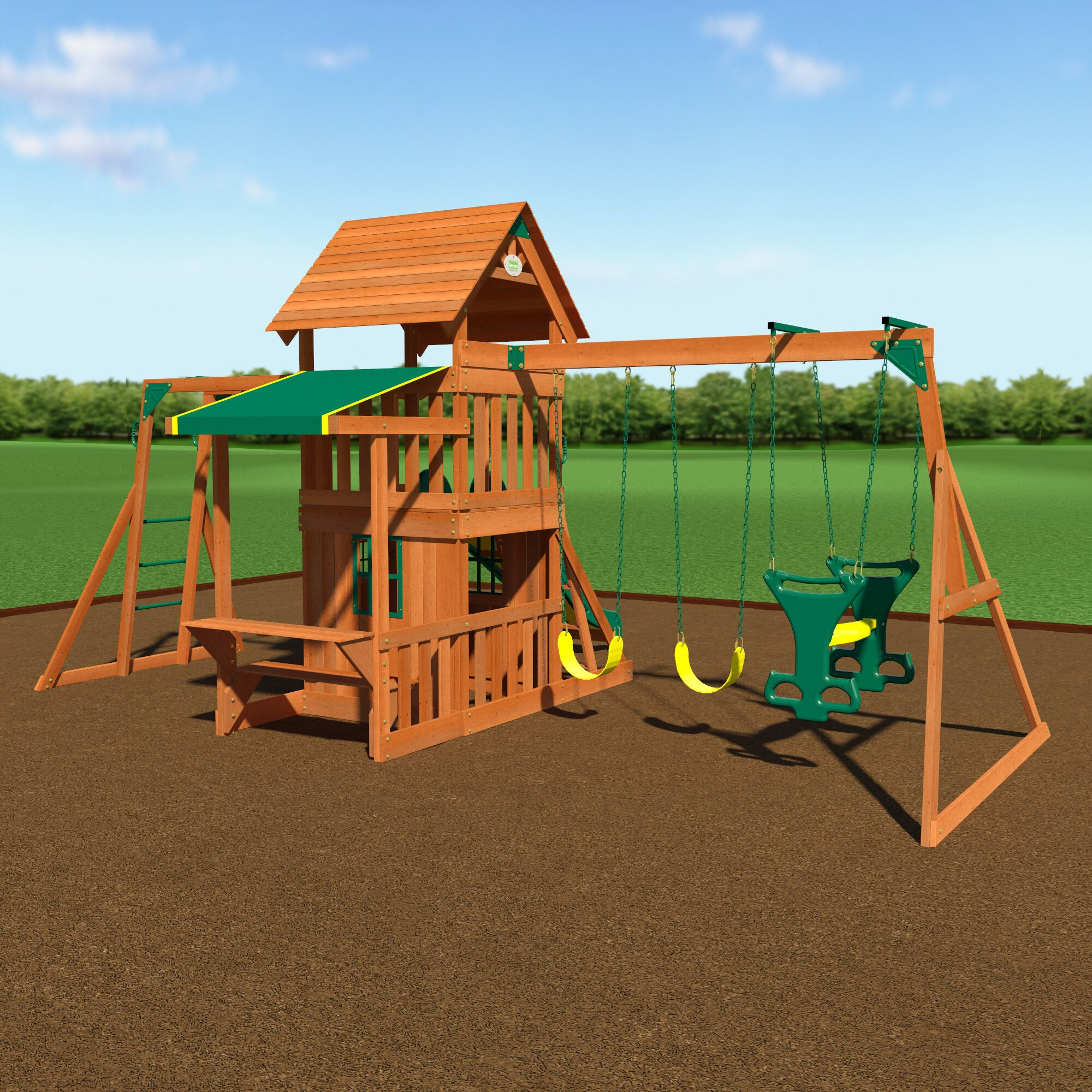 Swing Set For Backyard
 Backyard Discovery Saratoga Swing Set & Reviews