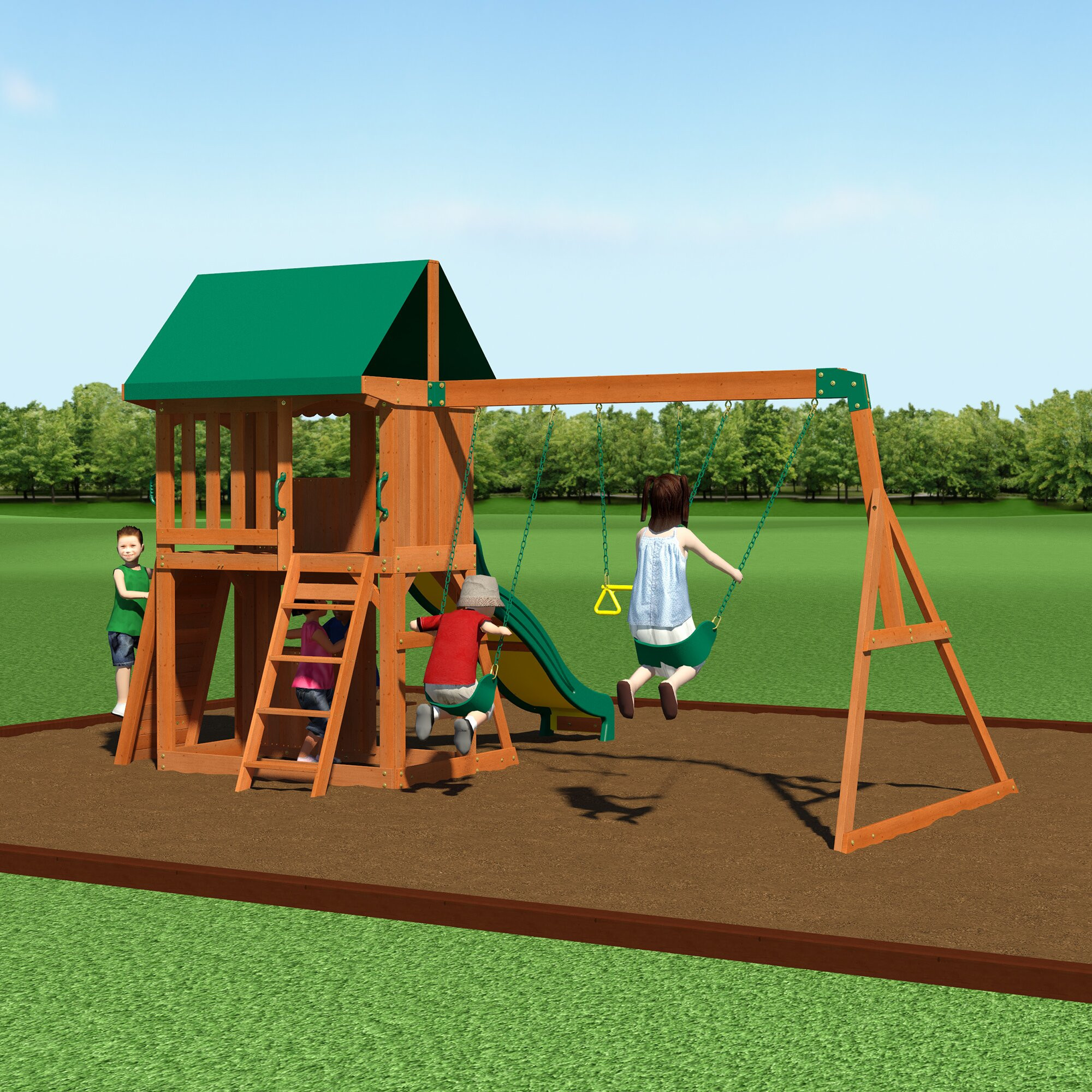 Swing Set For Backyard
 Backyard Discovery Somerset Swing Set & Reviews