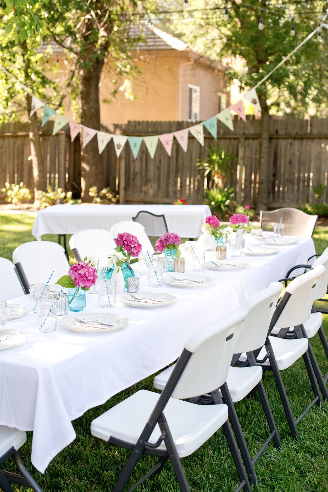 Table Decoration Ideas For Dinner Party
 Domestic Fashionista Backyard Birthday Fun Pink