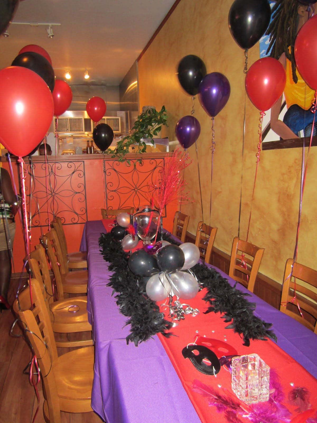 Table Decoration Ideas For Dinner Party
 How To Decorate a Birthday Dinner Red Purple & Black