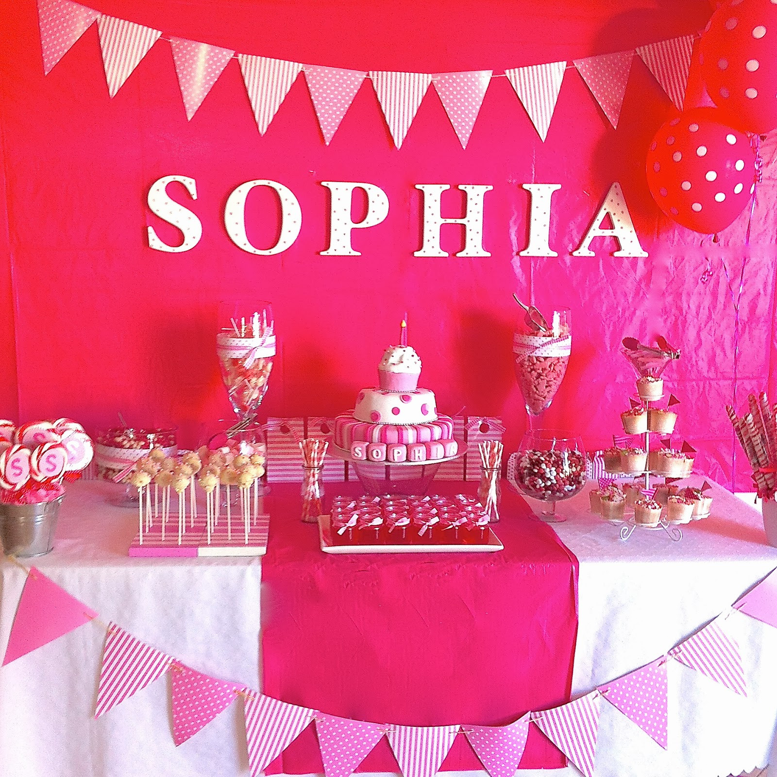 Table Decorations For Birthday Party
 Party Ideas Pink Spots and Stripes Themed Girls First