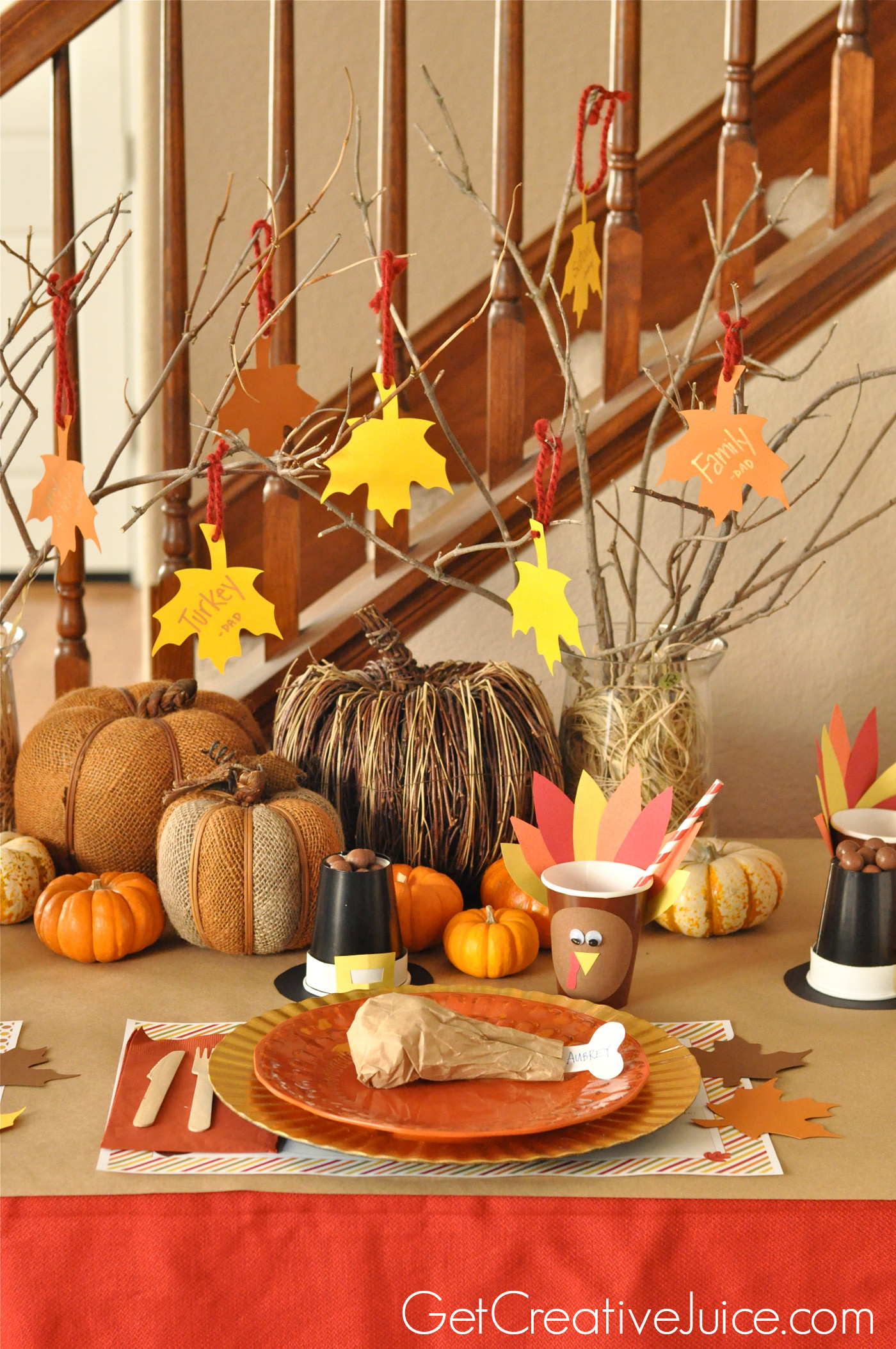 Table Decorations For Thanksgiving
 Easy DIY Kids Thanksgiving Table Ideas Creative Juice