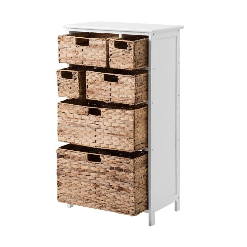 Tall Bedroom Cabinet
 Tall Cabinet with 6 Drawer Baskets Storage Bedroom Hallway