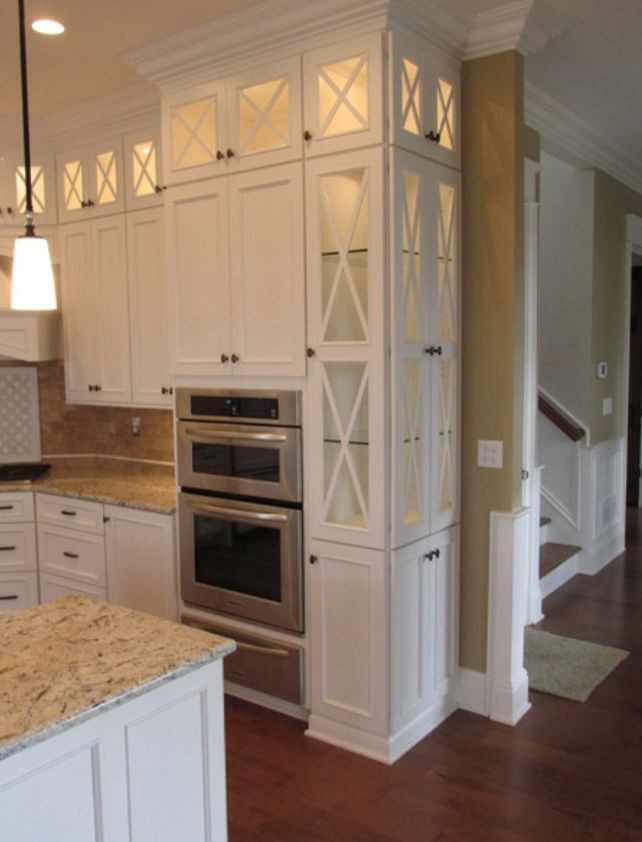 Tall White Kitchen Cabinets
 tall white narrow cabinets top lit glass doors light