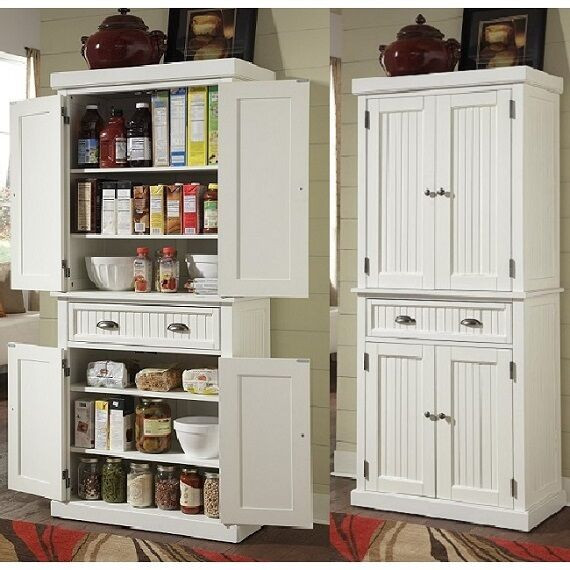 Tall White Kitchen Cabinets
 Tall Kitchen Pantry Storage Cabinet Utility Closet