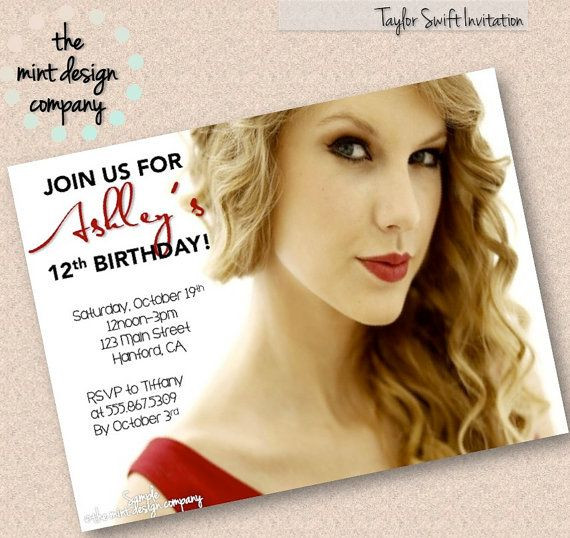 Taylor Swift Birthday Invitations
 Taylor Swift Birthday Party Invitations FREE Invitation