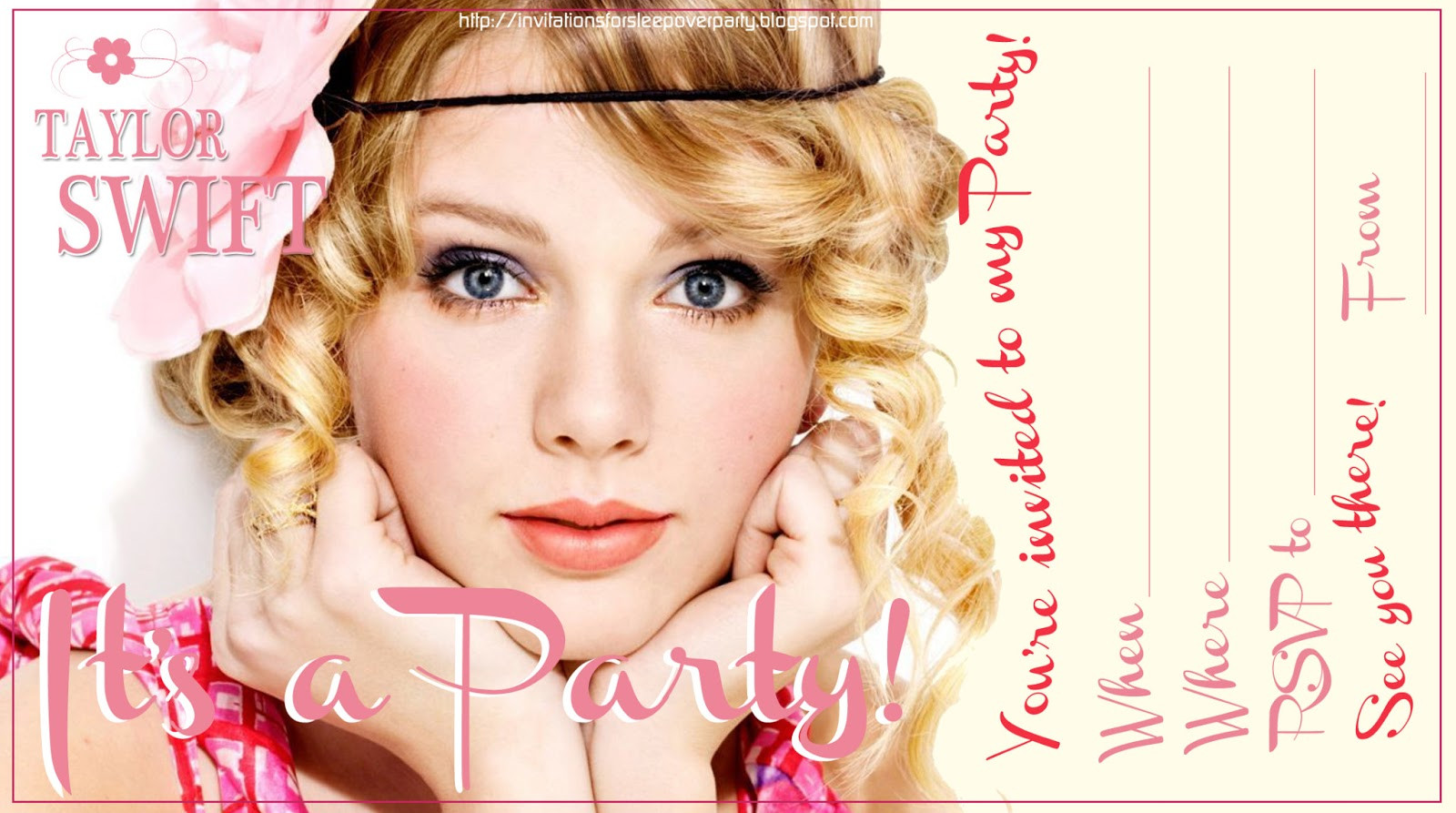 Taylor Swift Birthday Invitations
 INVITATIONS FOR SLEEPOVER PARTY