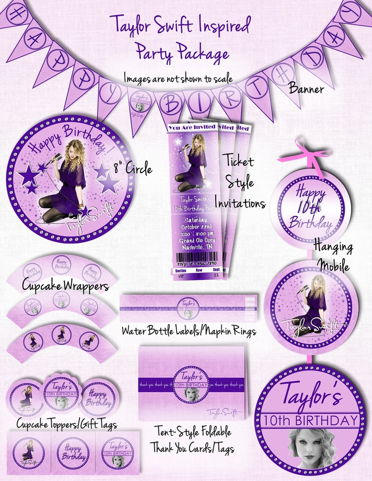 Taylor Swift Birthday Invitations
 PRINTABLE TAYLOR SWIFT Ideas for Zoe s Bday