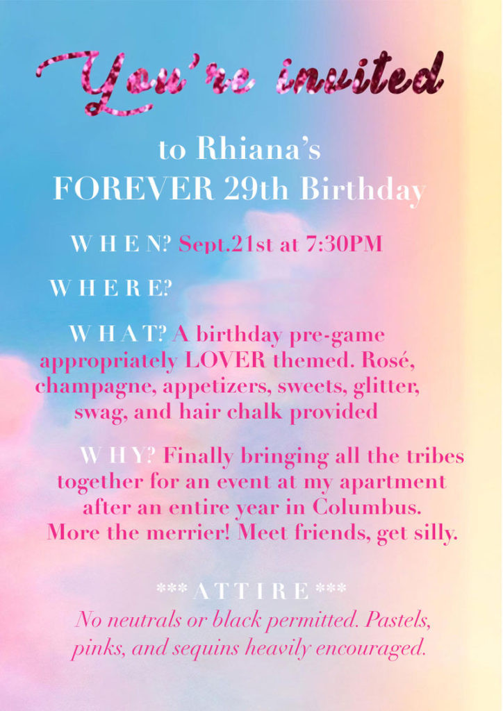 Taylor Swift Birthday Invitations
 Taylor Swift "Lover" Themed Birthday Party Wear Bows