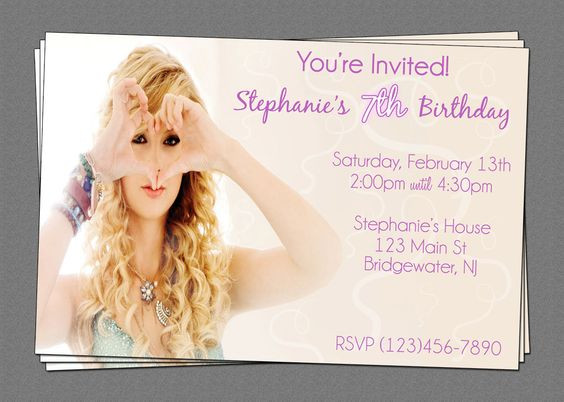 Taylor Swift Birthday Invitations
 taylor swift birthday party invitations