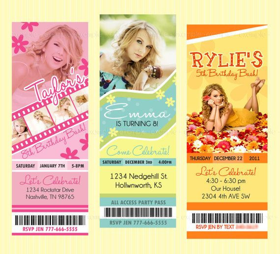 Taylor Swift Birthday Invitations
 Invitations