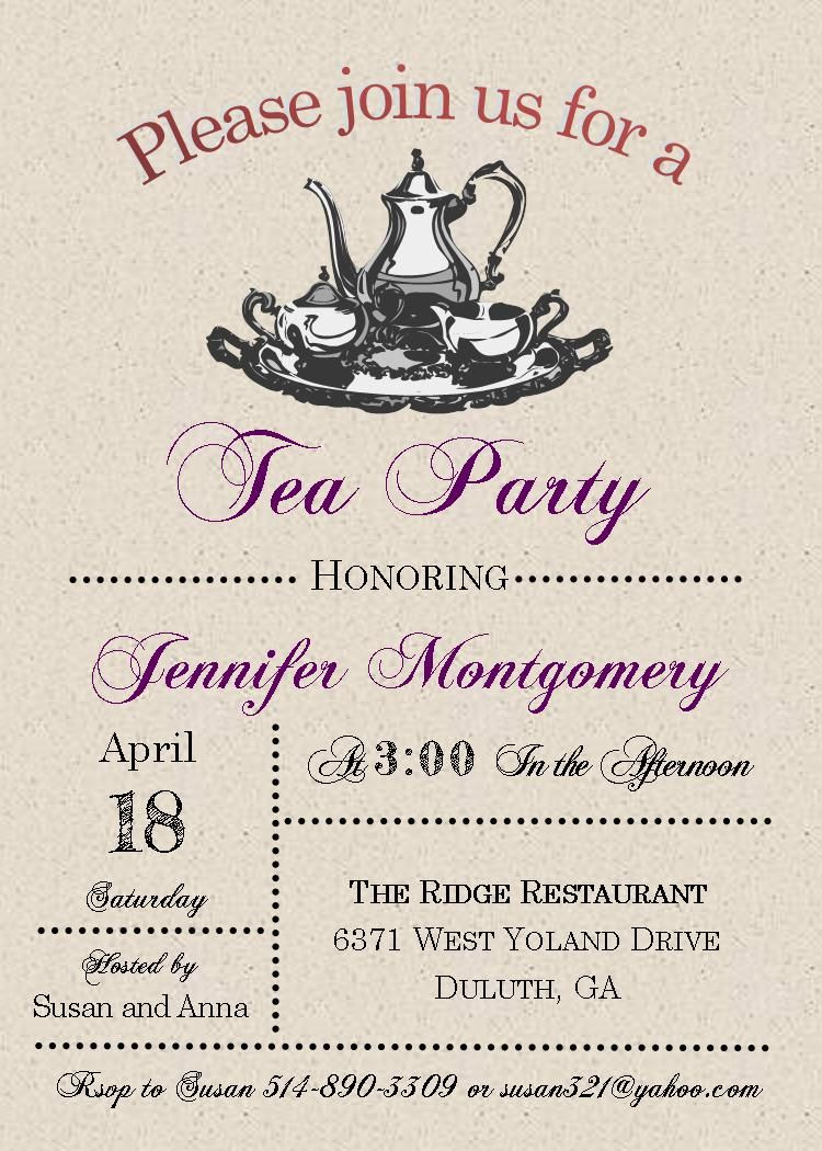 Tea Party Ideas Adults
 Tea Party Invitations for adults and children