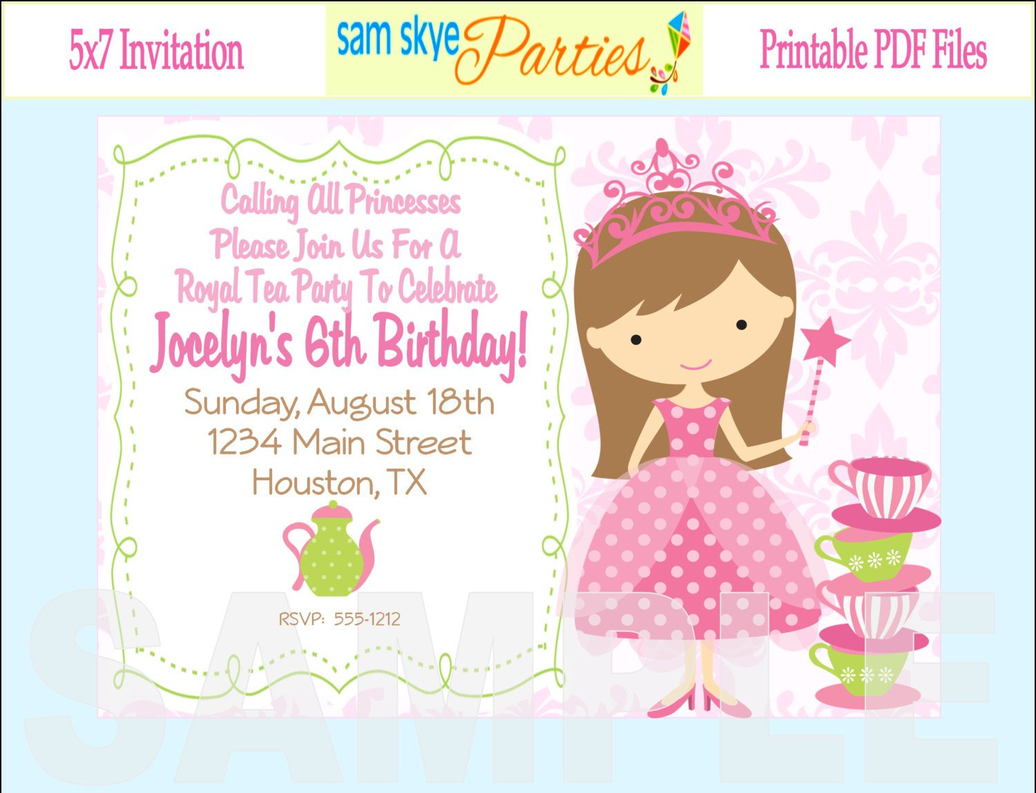 Tea Party Invitation Wording Ideas
 Princess Tea Party Invitations Party Invitation Collection