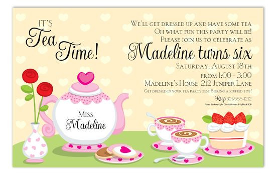 Tea Party Invitation Wording Ideas
 tea party invites wording