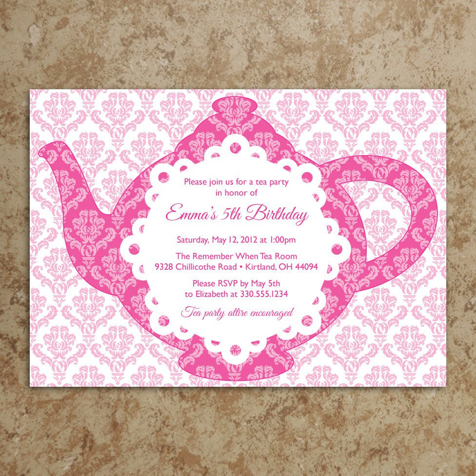 Tea Party Invitation Wording Ideas
 La s Tea Party Invitation Wording