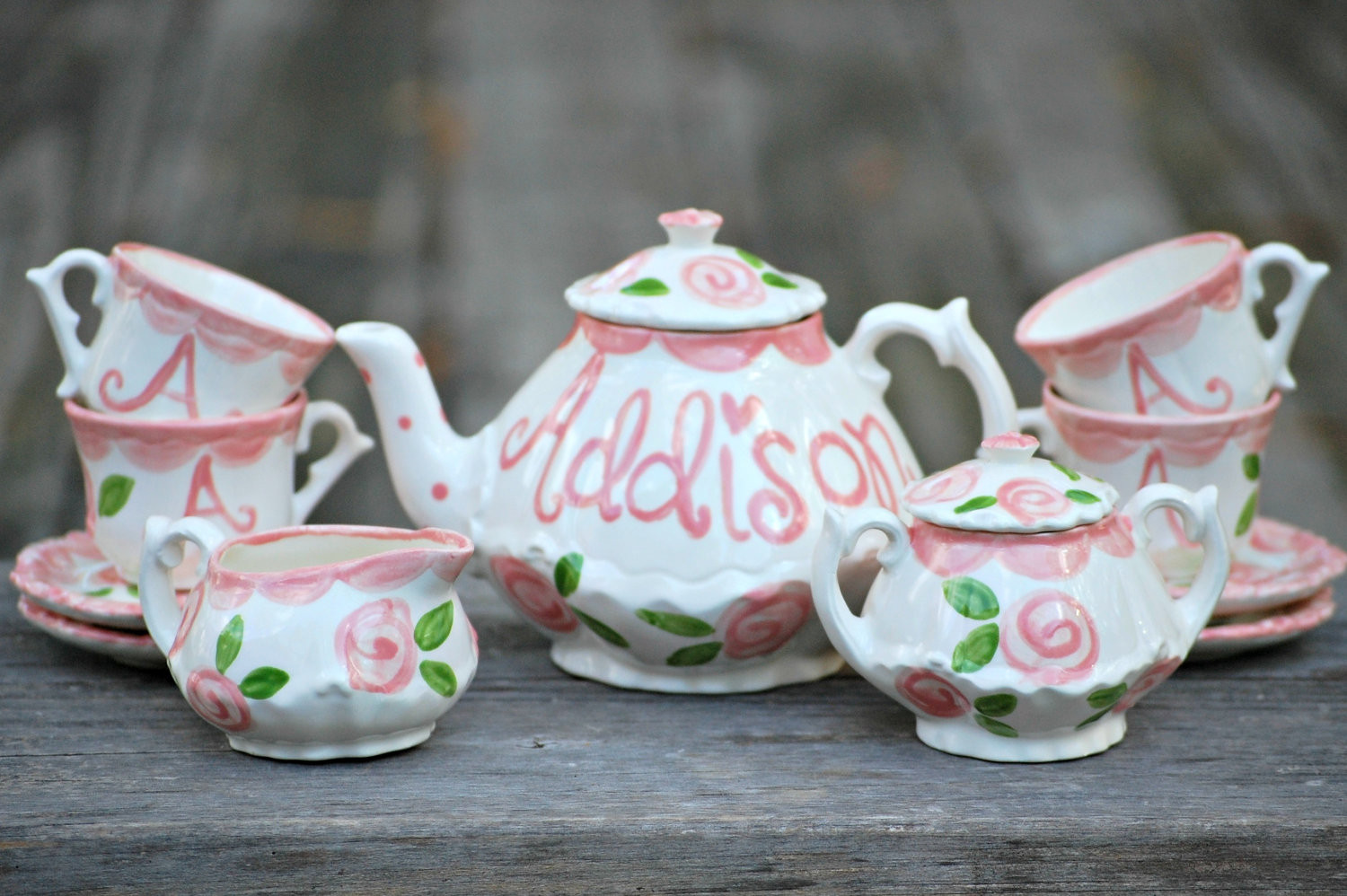 Tea Party Set For Kids
 Tea set Personalized for Little girls child s sized