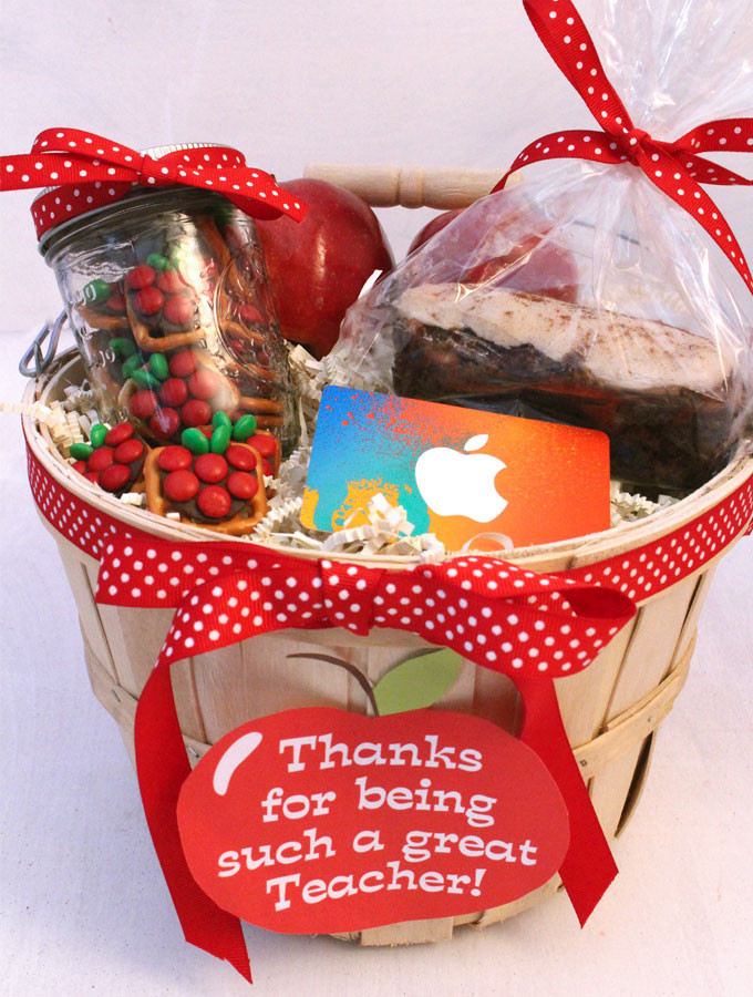Teacher Gift Baskets Ideas
 Apples for the Teacher Gift Basket Two Sisters