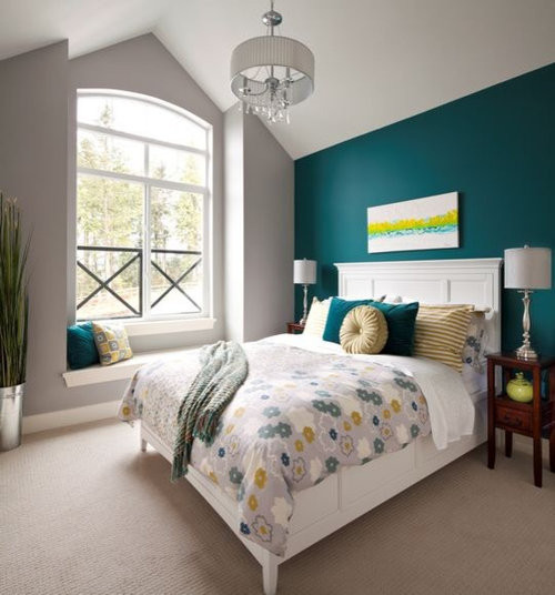 Teal And Grey Bedroom Walls
 Teal Grey Bedroom Ideas Remodel and Decor