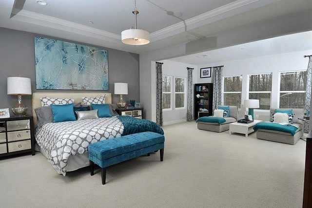 Teal And Grey Bedroom Walls
 Grey and Teal Bedroom Decor Ideas