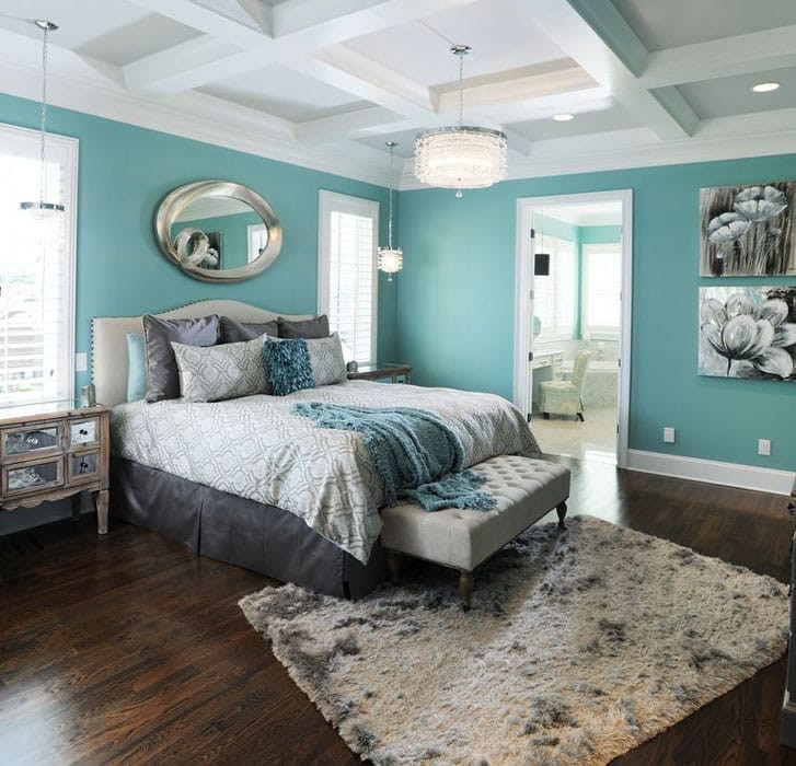 Teal And Grey Bedroom Walls
 19 Teal Bedroom Ideas Furniture & Decor