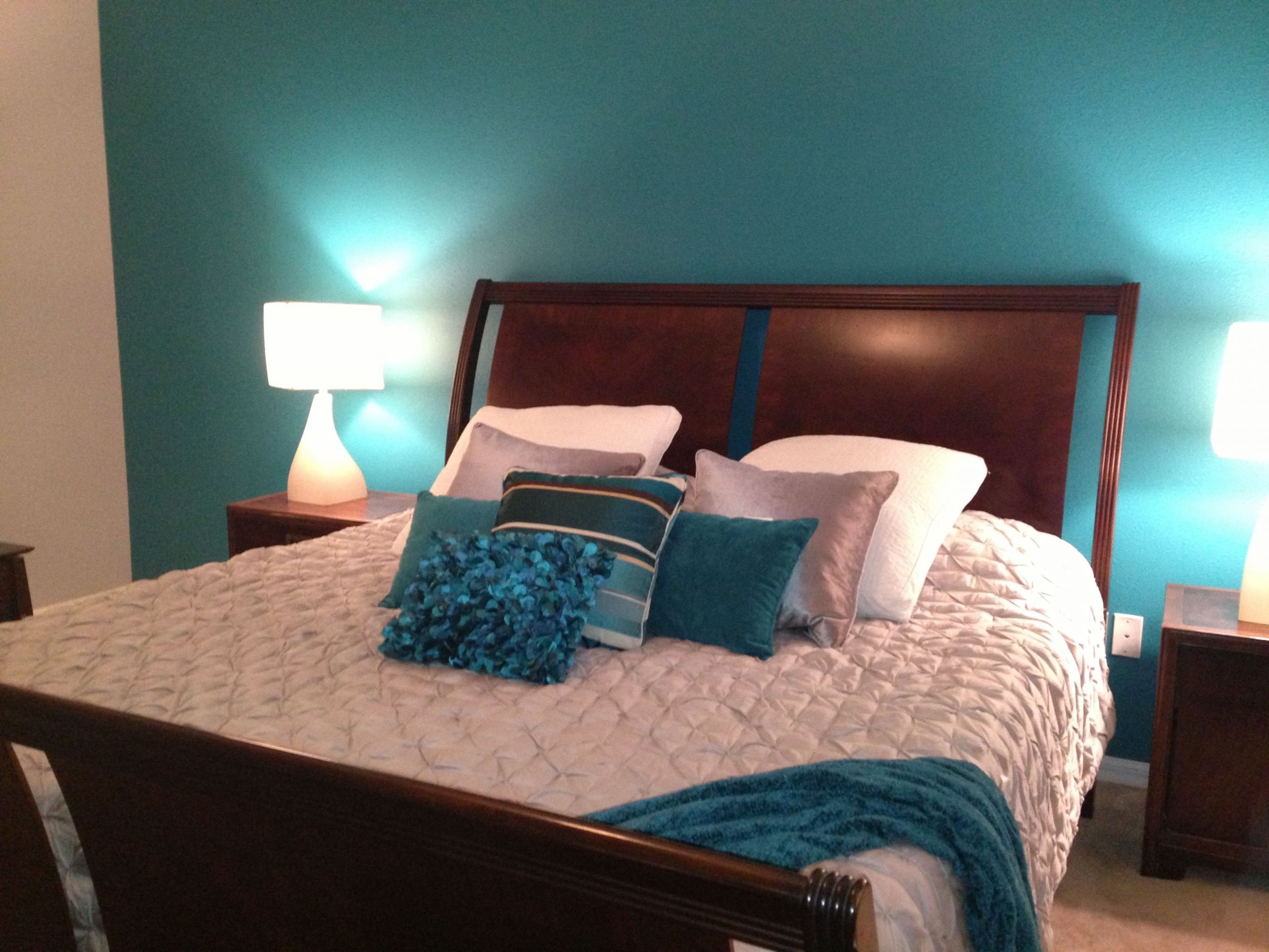 Teal And Grey Bedroom Walls
 My master bedroom teal and grey My rooms