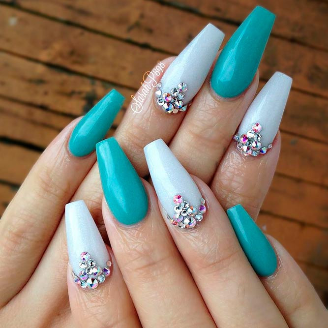 Teal Nail Designs
 27 Exquisite Teal Color Nails Ideas