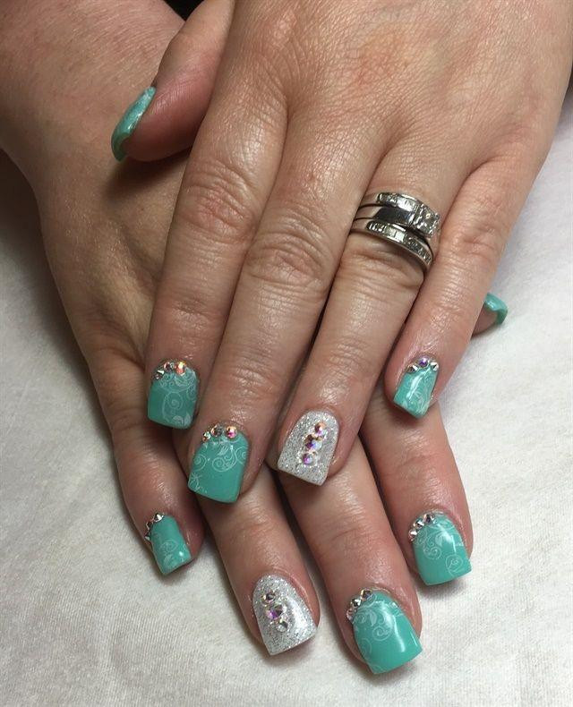 Teal Nail Designs
 Ceremony Day 158 Teal & Silver Nail Art Weddbook