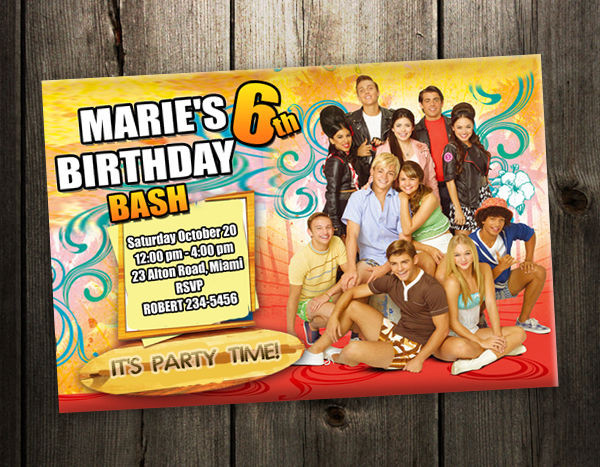 Teen Beach Movie Birthday Party
 TEEN BEACH MOVIE BIRTHDAY PARTY INVITATION PHOTO INVITE