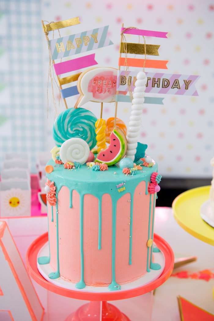 Teen Birthday Cake
 Kara s Party Ideas Pastel Neon Teen Birthday Party