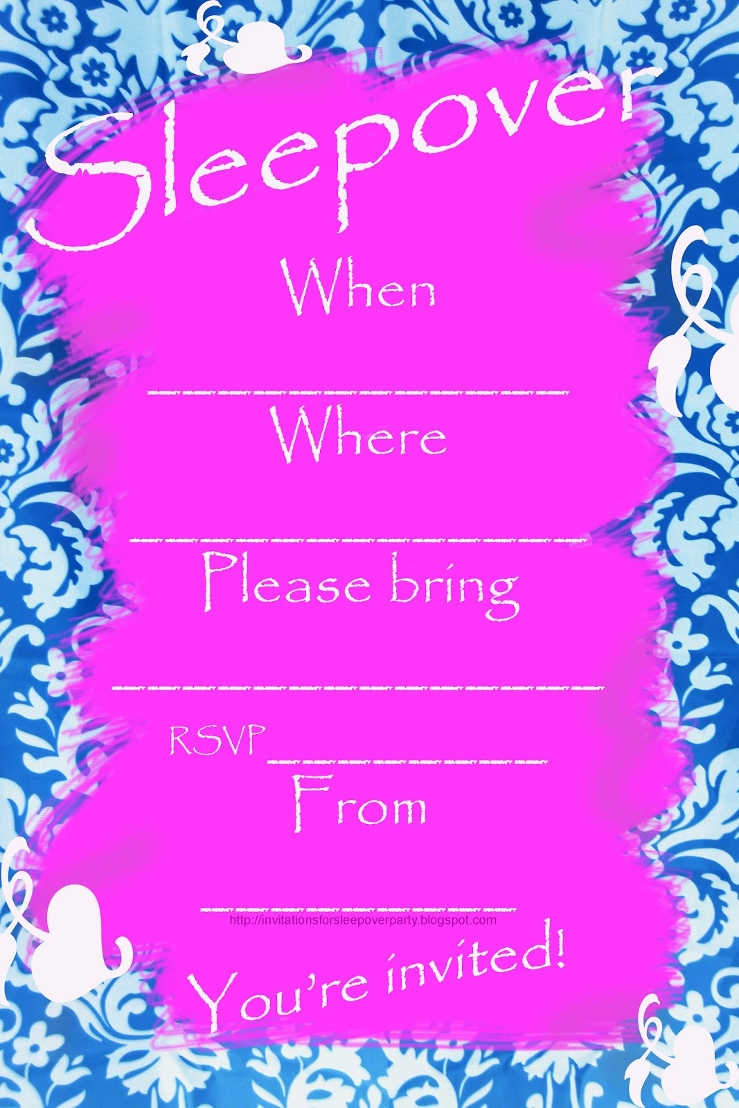 Teen Birthday Invitations
 INVITATIONS FOR SLEEPOVER PARTY