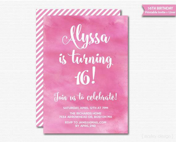 Teen Birthday Invitations
 Teen Birthday Invitation Sweet Sixteen Invitation Tween