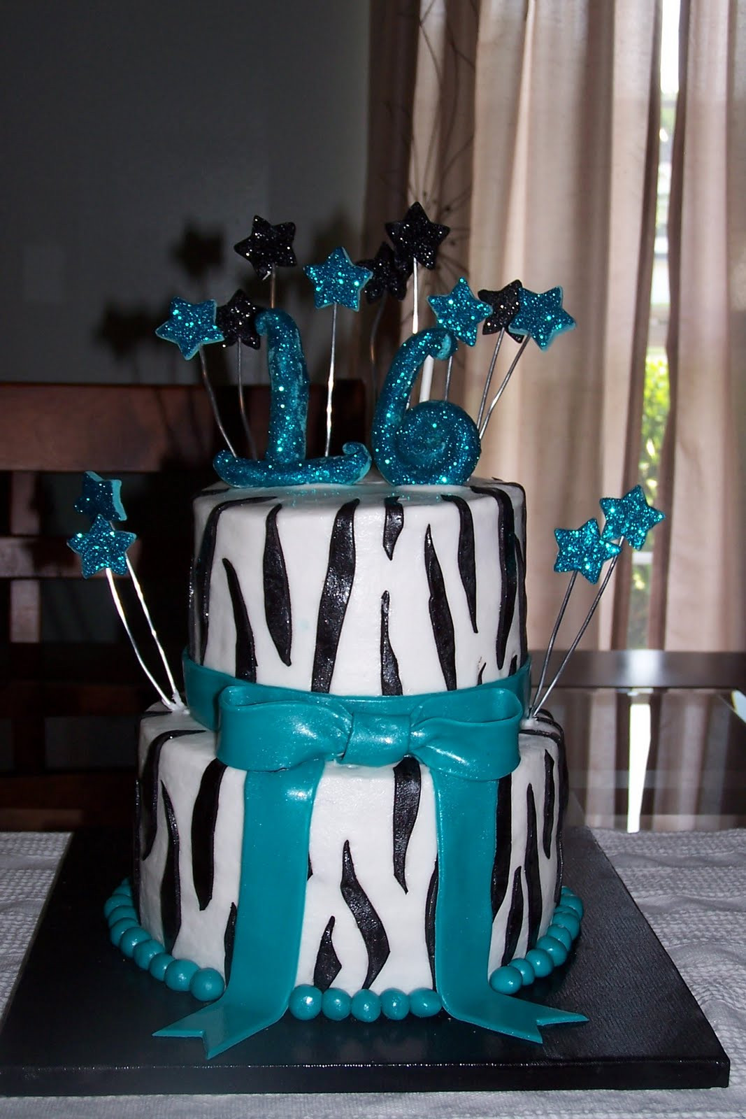 Teenage Birthday Cakes
 Cakes by Katie Wagoner Teal Zebra Cake