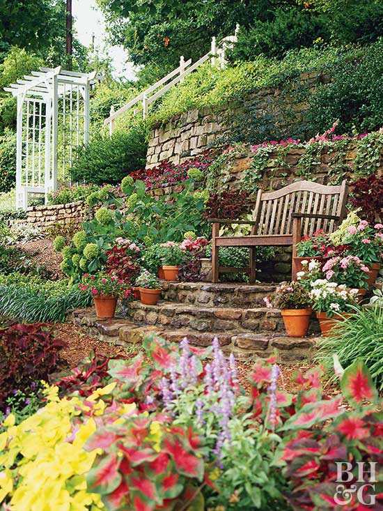 Terrace Landscape California
 Planting on a Slope