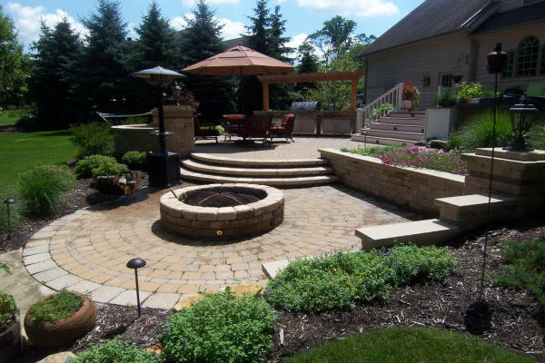 Terrace Landscape Fire Pit
 Cleveland Ohio Landscaping Design Services H&M Landscaping