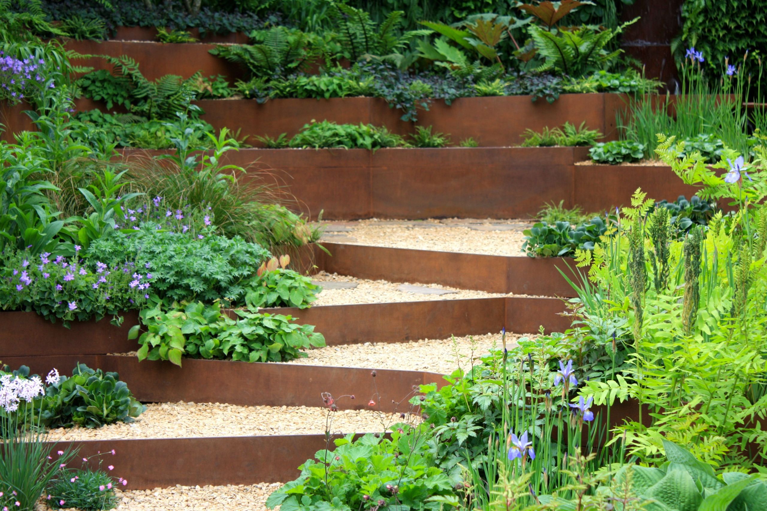 Terrace Landscape Hillside
 terraced flower garden Google Search