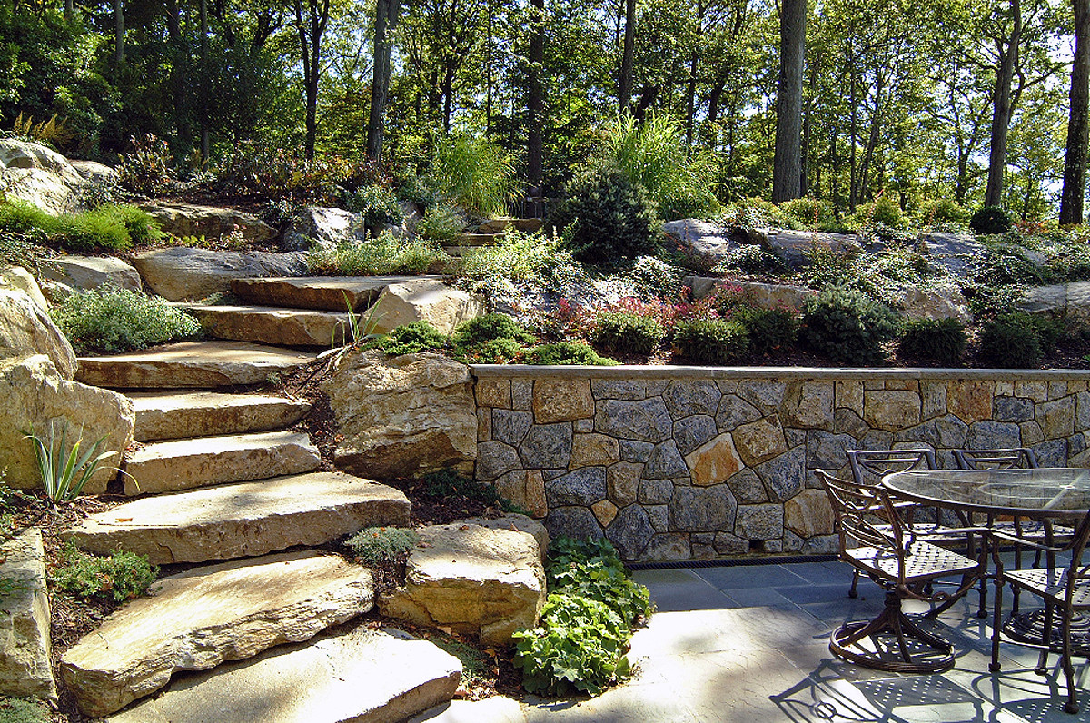 Terrace Landscape Simple
 Natural Boulder Step Creations