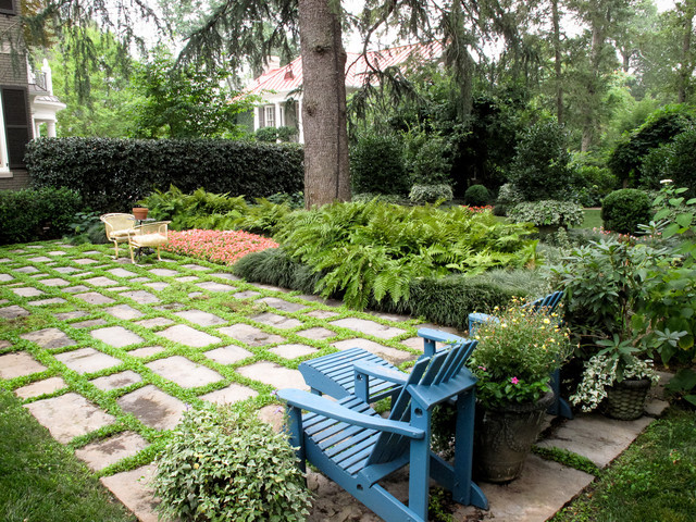 Terrace Landscape Stone
 Stone Terrace with Chairs Traditional Landscape