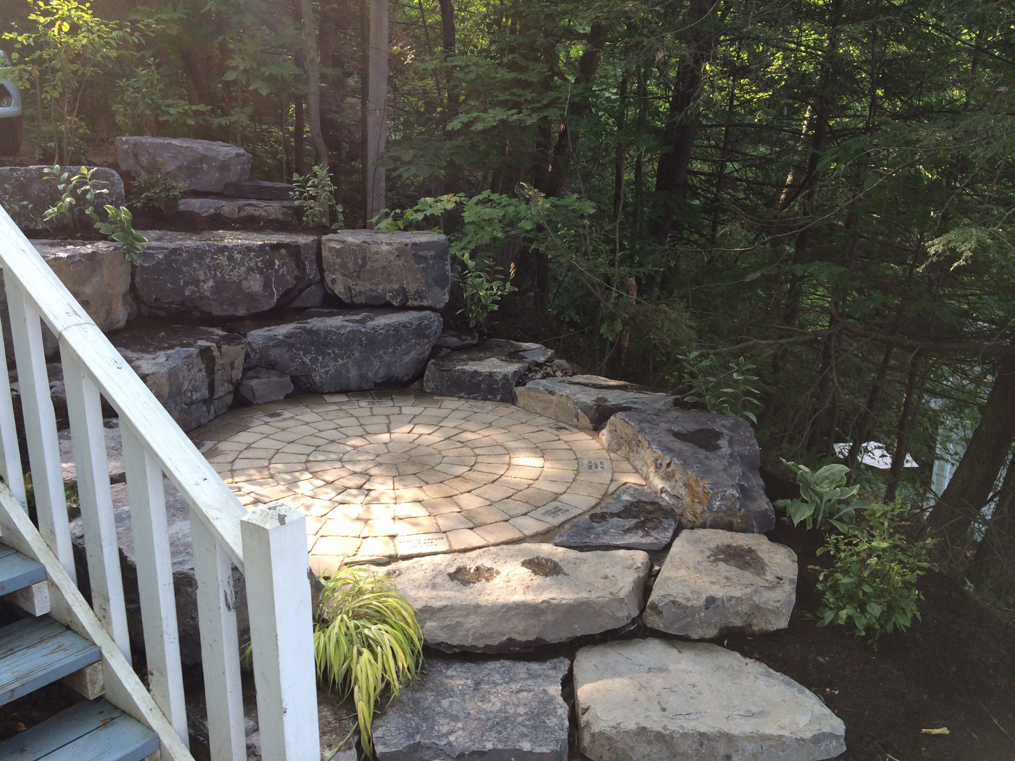 Terrace Landscape With Boulders
 Rocks Landscape Patio Boulder Cutting And Shaping Boulders