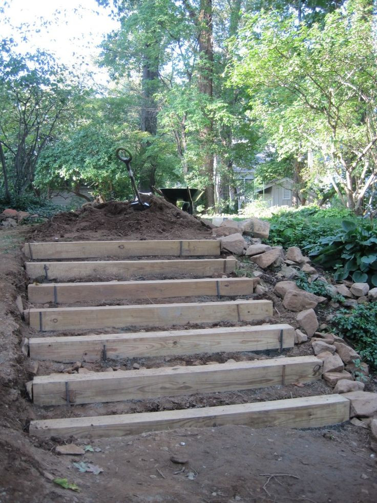 Terrace Landscape With Railroad Ties
 how to make hillside railroad tie landscape stairs