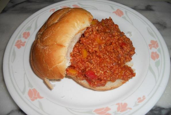 Textured Vegetable Protein Sloppy Joes
 Textured Soy Protein Sloppy Joes