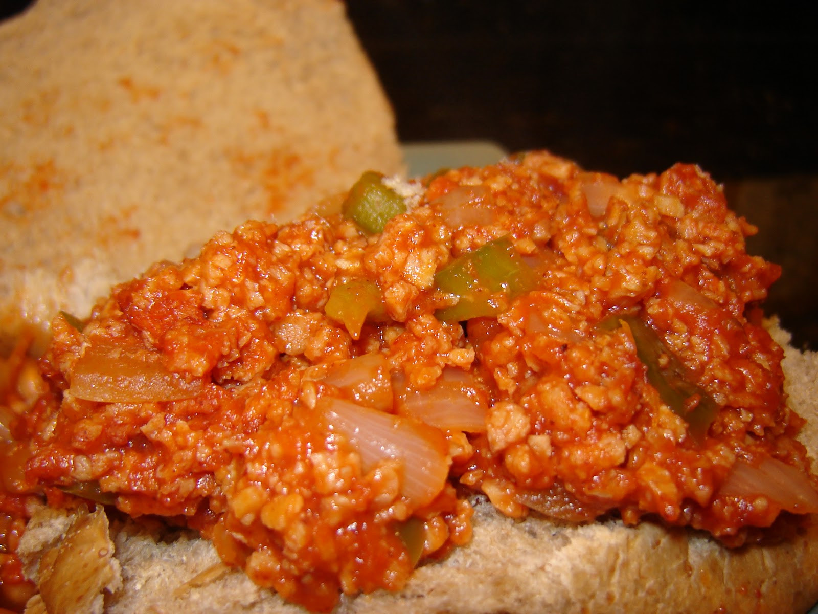 Textured Vegetable Protein Sloppy Joes
 Dinner is Vegan TVP Sloppy Joes