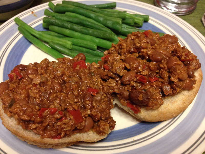 Textured Vegetable Protein Sloppy Joes
 Vegan Road Runner Sloppy Joes