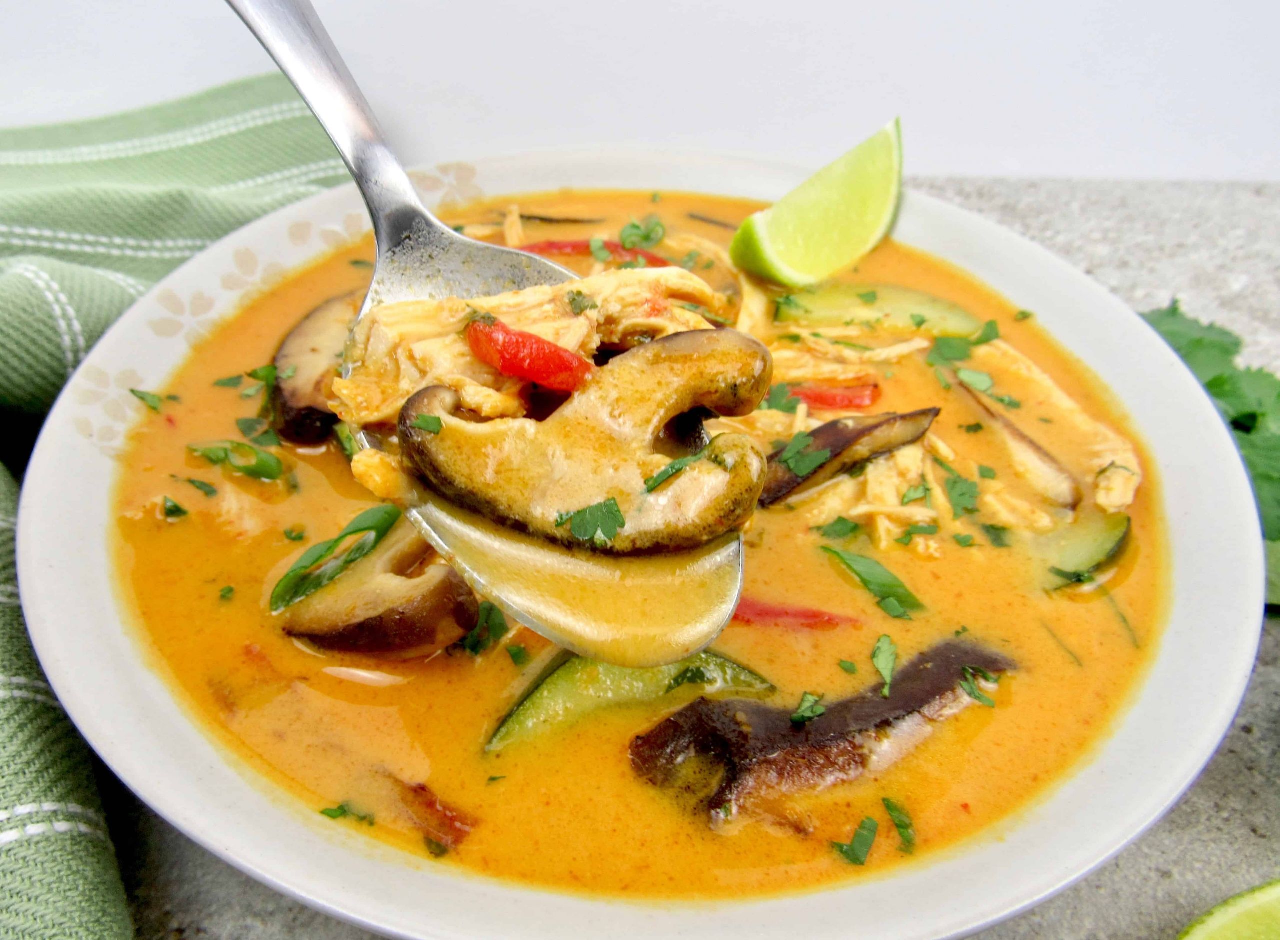 Thai Chicken Coconut Curry Soup
 Thai Coconut Curry Chicken Soup Keto Low Carb Keto