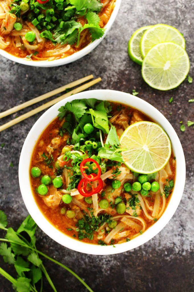 Thai Chicken Noodle Soup Recipes
 Easy Slow Cooker Thai Chicken Noodle Soup