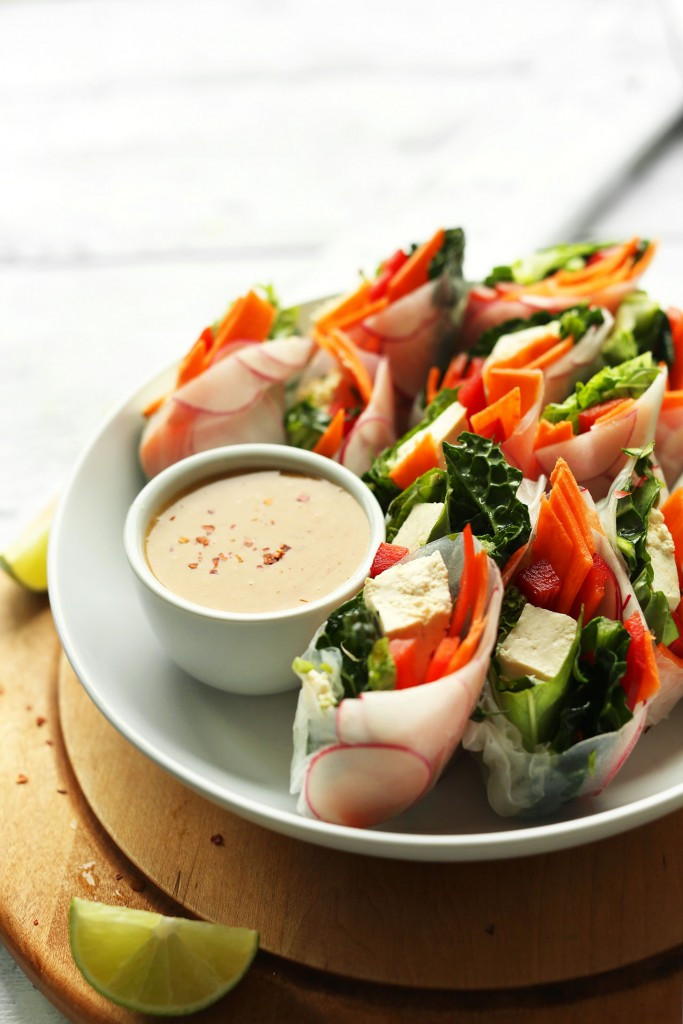 Thai Fresh Spring Rolls Recipes
 Thai Spring Rolls with Cashew Dipping Sauce