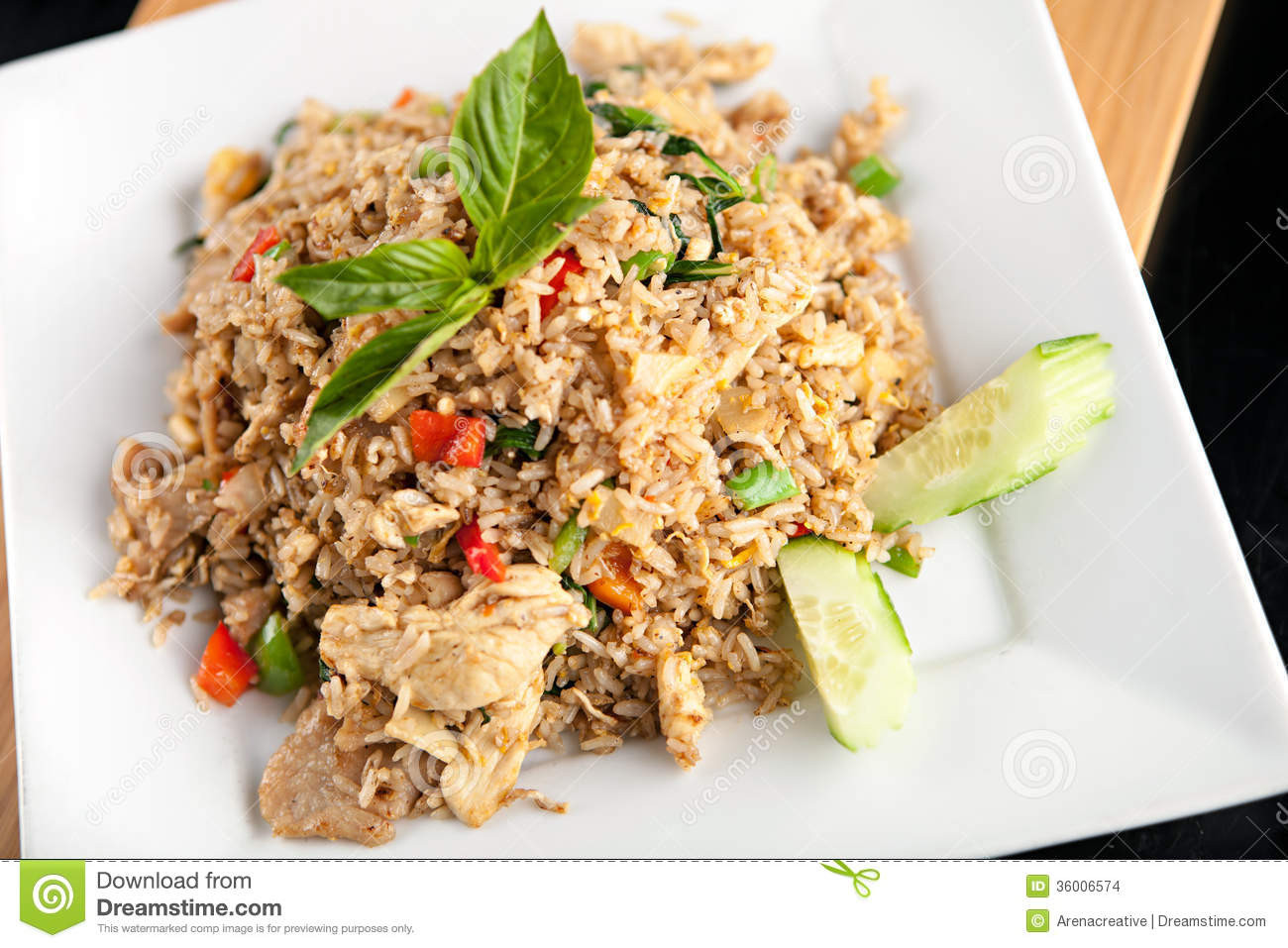 Thai Fried Rice Chicken
 Thai Fried Rice With Chicken Stock Image of asian