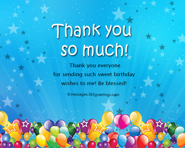 Thank You Birthday Wishes Facebook
 Thank You Message For Birthday Wishes