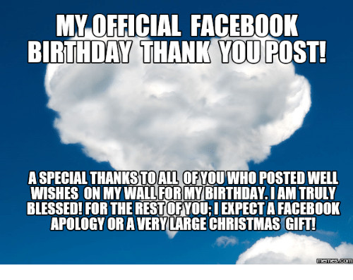 Thank You Birthday Wishes Facebook
 25 Best Birthday Thank You Memes