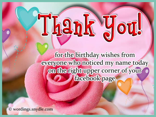 Thank You For Birthday Wishes Facebook
 How To Say Thank You For Birthday Wishes – Wordings and