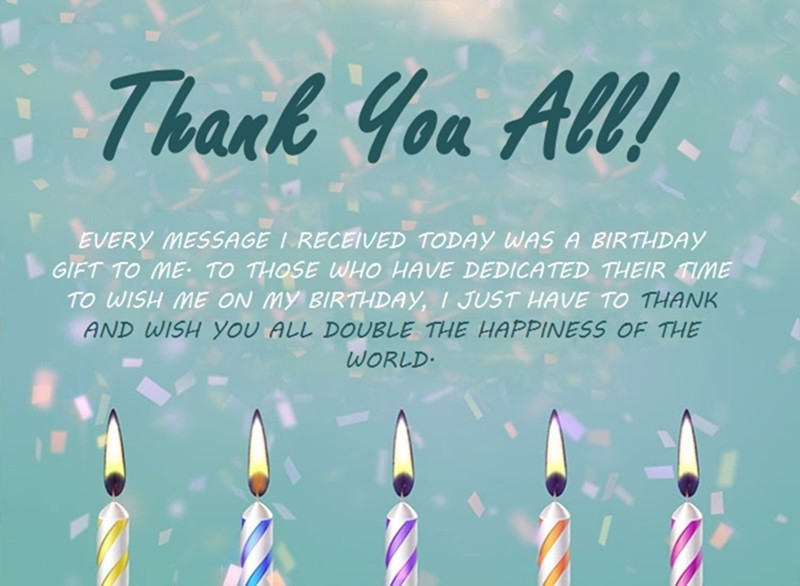 Thank You For Birthday Wishes Facebook
 Thank You Messages & Notes for Birthday Wishes on